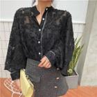 Lace Puff-sleeve Top