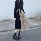 Spaghetti Strap Two Tone Dress / Shirt