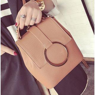 Hoop-accent Faux-leather Backpack