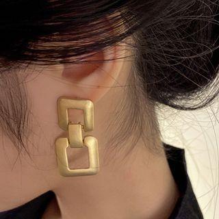 Chain Drop Earring 1 Pair - Stud Earring - Silver Needle - Gold - One Size