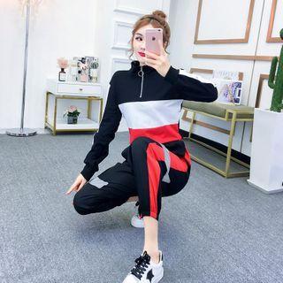 Half-zip Paneled Sweatshirt / Sweatpants