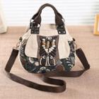 Flower Print Top Handle Crossbody Bag Light Yellow - One Size