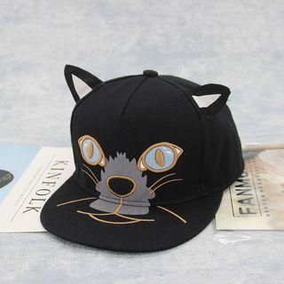 Embroidered Cat Baseball Cap With Cat Ear