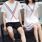 Couple Matching Short-sleeve A-line Dress / Short-sleeve T-shirt / Shorts