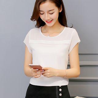 Cap-sleeved Chiffon Top
