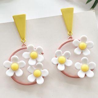Flower Drop Earrings Studded Earring - One Size