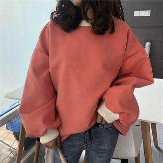 Contrast-trim Boxy Sweatshirt
