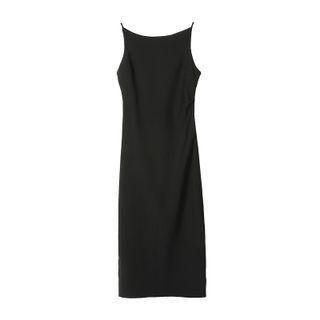 Spaghetti Strap Side-slit Midi Sheath Dress / Mini Sheath Dress