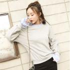 Striped Inset Frilled Pullover