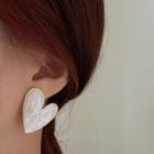 Heart Drop Earring 1 Pair - Asymmetry Love Heart Earrings - White - One Size