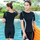 Swim Cap / Short-sleeve Swim Top + Swim Shorts