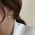Faux Pearl Angel Stud Earring 1 Pr - Gold - One Size