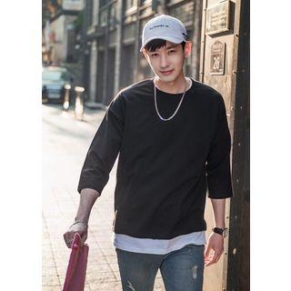 Layered-hem T-shirt