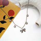 Alloy Bow Pendant Necklace Necklace - One Size