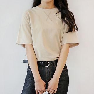 Stitched Cotton T-shirt