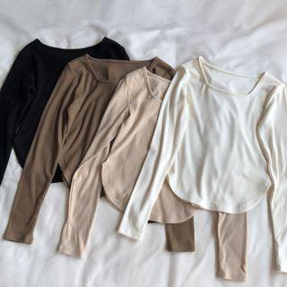 Long-sleeve Thumbhole Cropped T-shirt