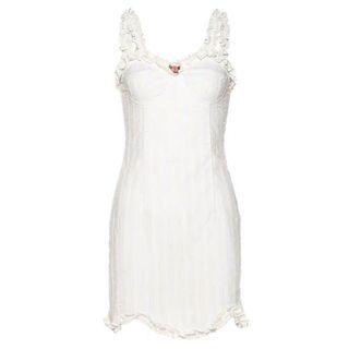 Frilled Trim Sleeveless Sheath Dress