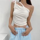 One Shoulder Ruched Cropped Camisole Top