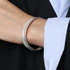 Matte Sterling Silver Open Bangle Silver - One Size