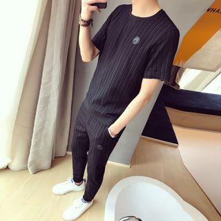 Set : Print Short-sleeve T-shirt + Sweatpants