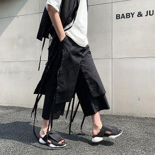 Mock Two-piece Strappy Gaucho Pants