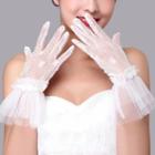 Wedding Lace Gloves White - One Size