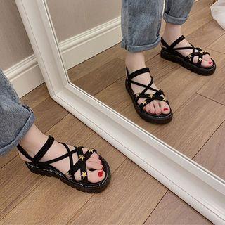 Rhinestone Star Platform Sandals