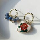 Asymmetrical Earring 1 Pair - Earrings - Blue & Red - One Size