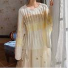 Lace Panel Sweater Yellow - One Size