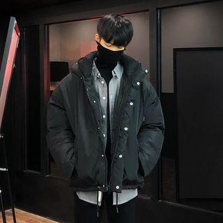 Padded Long-sleeve Hooded Zip Coat