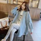 Corduroy Shirt Jacket Light Blue - One Size
