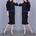 Set: Hooded Sweater + Pencil Skirt