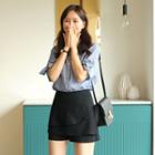 Zip-side Ruffle-layered Skort
