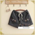Cat Embroidered Shorts
