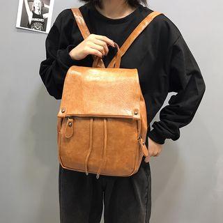 Faux Leather Retro Backpack