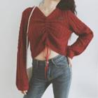Cable-knit Drawstring Sweater