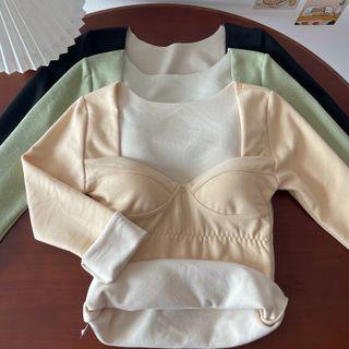 Long-sleeve Padded Fitted Top