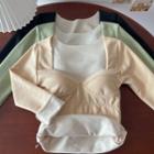 Long-sleeve Padded Fitted Top