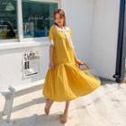 Color-block Sailor-collar Pleats Dress