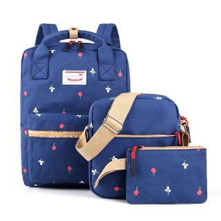 Set: Canvas Backpack + Cross Bag + Pouch