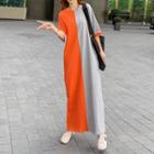 Two-tone Maxi T-shirt Dress