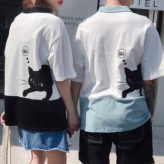 Couple Matching Printed Polo Shirt
