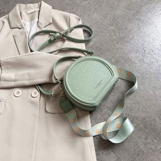 Mini Round Croc Grain Crossbody Bag