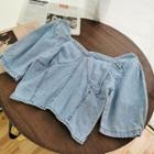 Denim Cropped Blouse