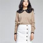 From Seoul Roundneck Saddle-shoulder Wool Sweater