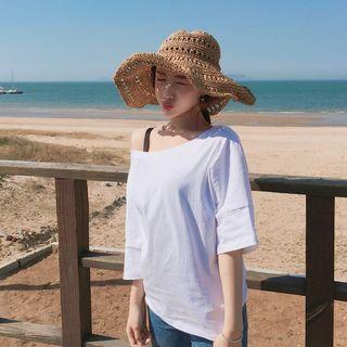 Lettering Strap Short-sleeve T-shirt
