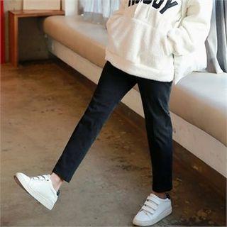 Band-waist Napped Straight-cut Pants In 2 Lengths