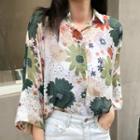 3/4-sleeve Print Shirt
