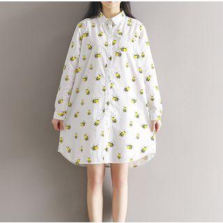 Bee Print Shirtdress