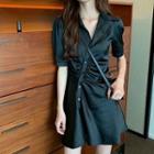 Collared Short-sleeve Mini A-line Dress / Shorts